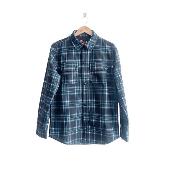 Volcom Mens Long Sleeve Shirt Shacket Plaid Chest Pockets Casual Blue Small - Picture 1 of 8
